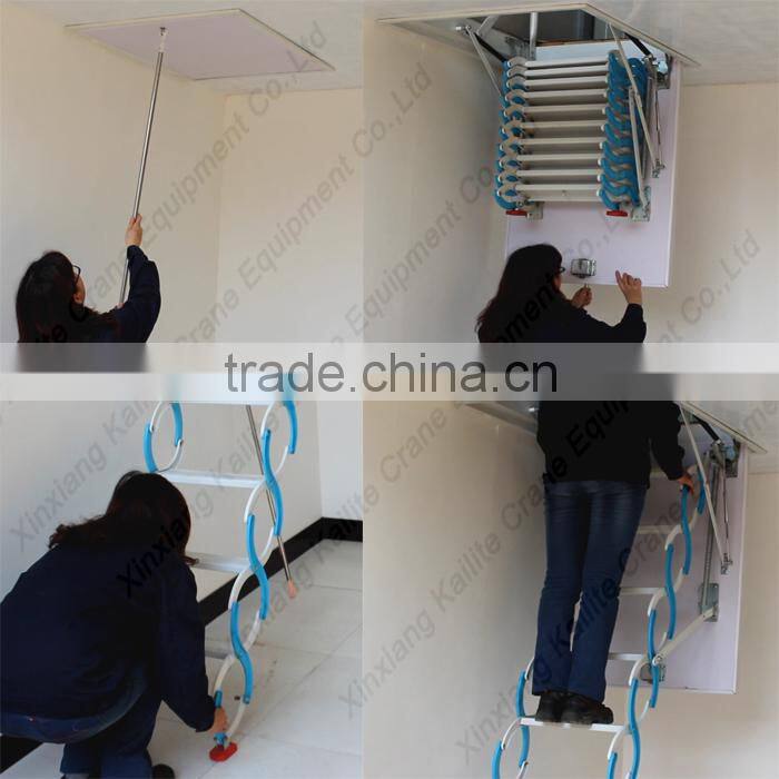 titanium magnesium alloy electric attic folding telescopic ladder