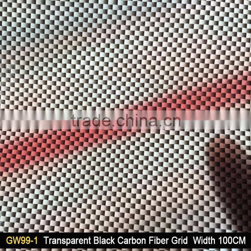 Transparent Black Carbon Fiber Grid Water Transfer Printing Film/Equipment Hydro Graphics Film WIDTH 100CM GW99-1