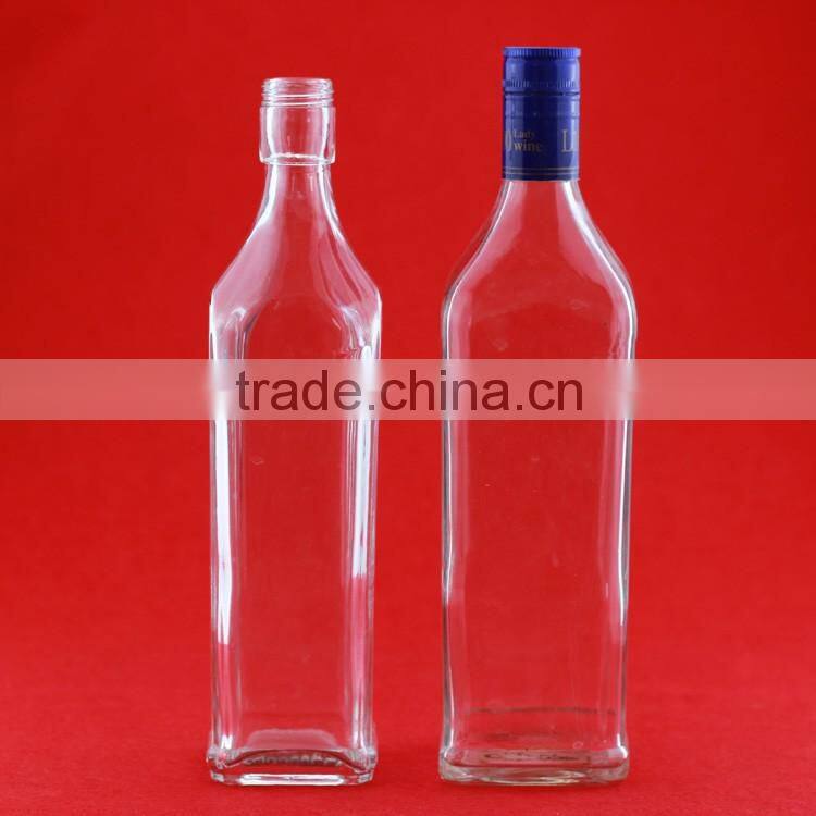 Wholesale empty beverage bottles vodka glass bottles 600ml drinks liquor bottles