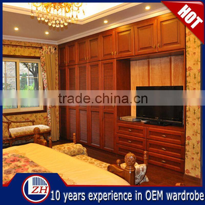 ZHUV luxury designer almirah wardrobe with TV shelf