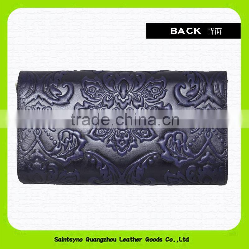 15625 Promotion cheap designer business cow leather rfid men wallet with embossing
