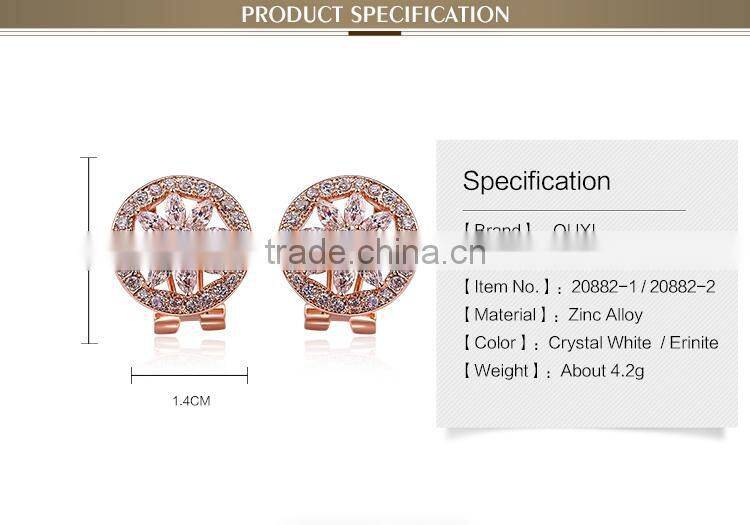OUXI wholesale price brown zircon earrings made with AAA zircon