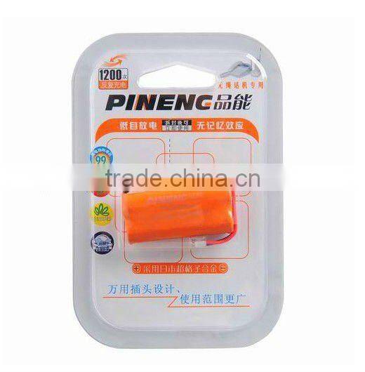 2.4V 800mAh Rechargeable Ni-MH Battery for Cordless Phone