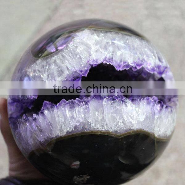 Natural Amethyst Ball Geode / Amethyst Open Smile for Decoration