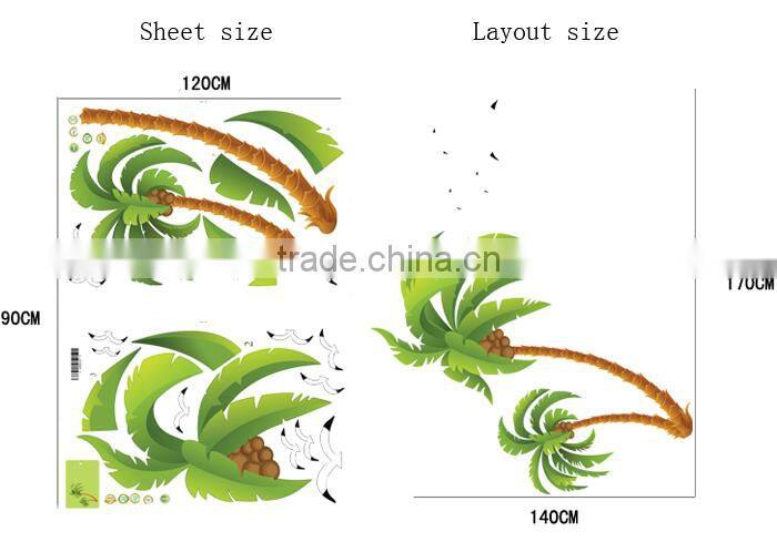 Eco-friendly Home Decor Vinyl Art Palm Tree Sticker