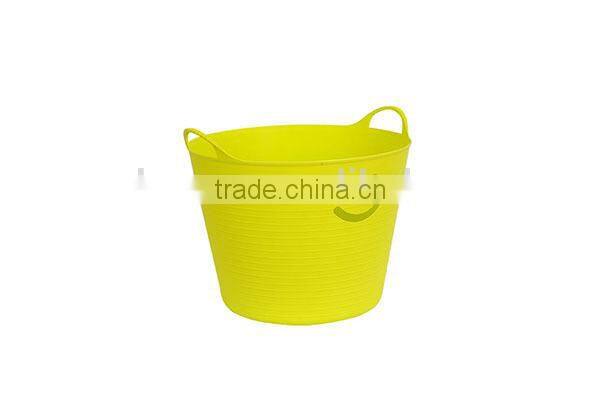 Coloful Smiling Face Plastic Storage Basket With Handle
