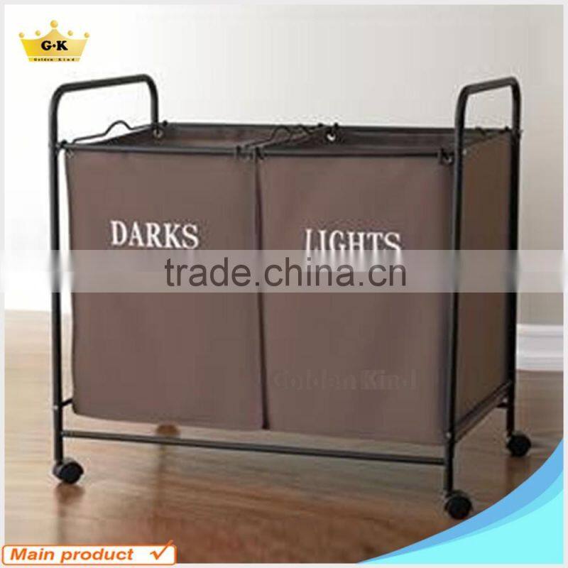 Laundry Clothes Bag Hotel Sorter Hamper Storage laundry cart with wheels made in china