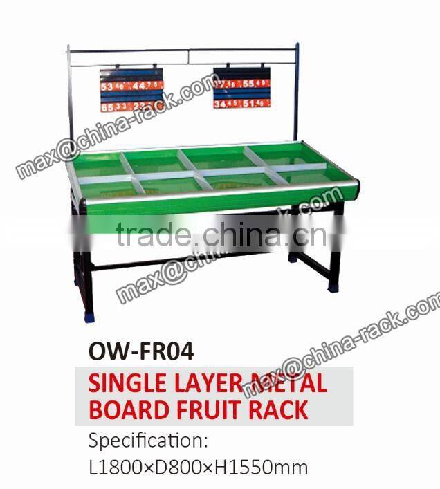 Single Layer Stainless Steel Board Metal Fruit & Vegetable Display Rack