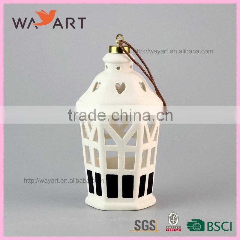 Decorative House Shape White Ceramic Candlestick Wedding