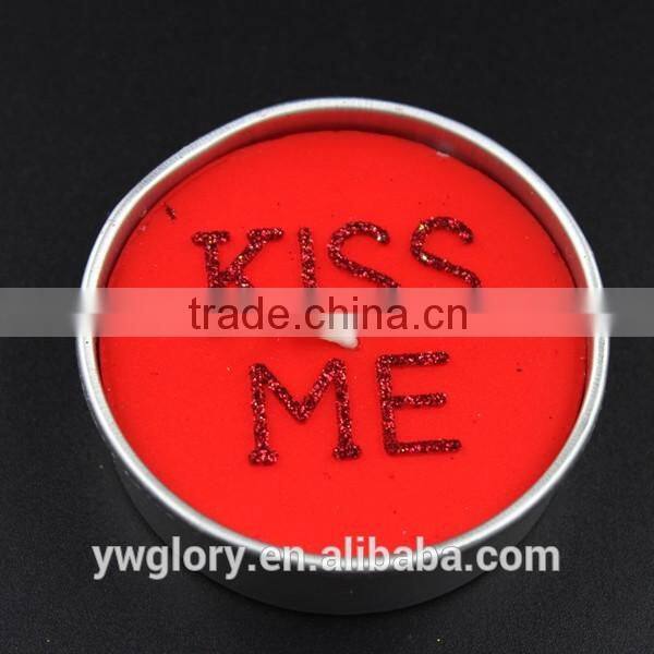 Red kiss me Tea light, romantic tea light, Valentine's day tea light
