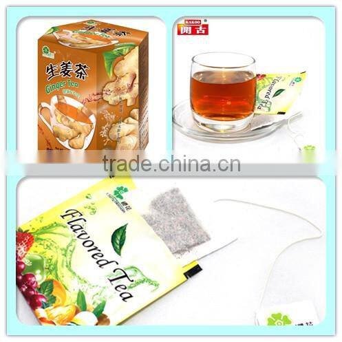 oem inhua kakoo ginger flavored tea with string and tag