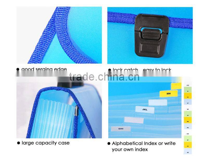 A4 13 Layers Transparent Color Expanding File Pocket