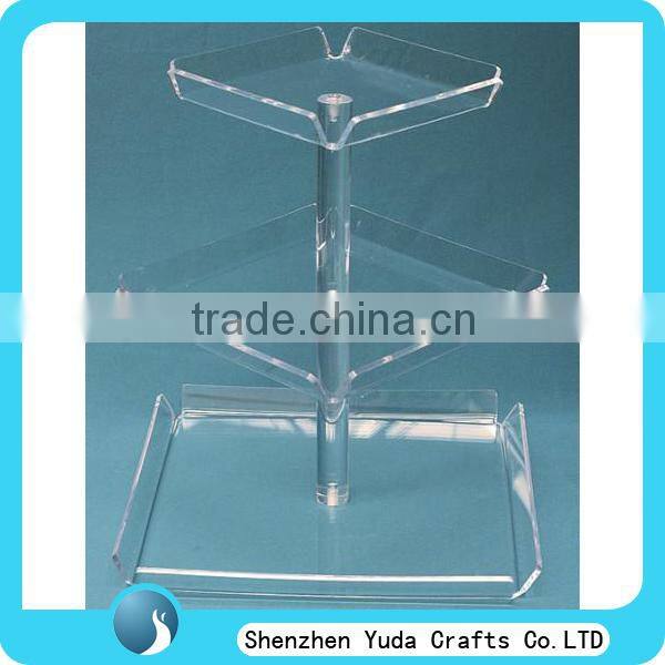 3 tier clear acrylic wedding cake stand plexiglass sweet display stand perspex candy tray for wedding durable