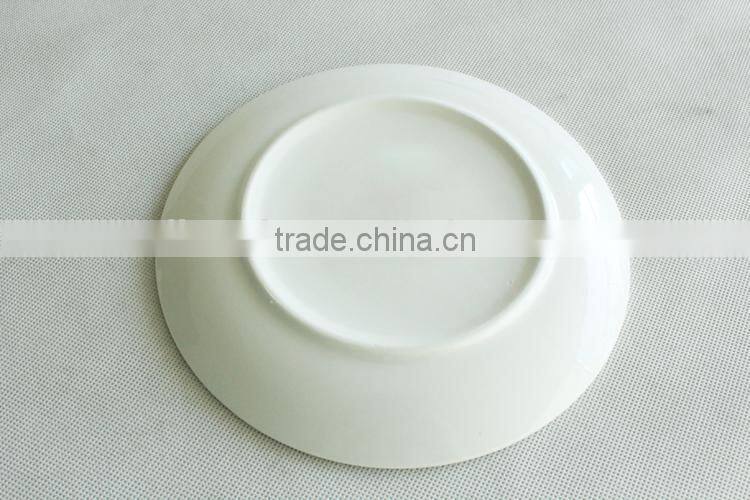 Wholesale white cheap round ceramic steak plate