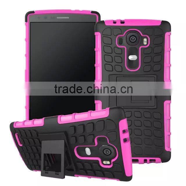 For LG G4 smartphone case cover, PC Silicone shockproof stand case for LG G4 mobile phone