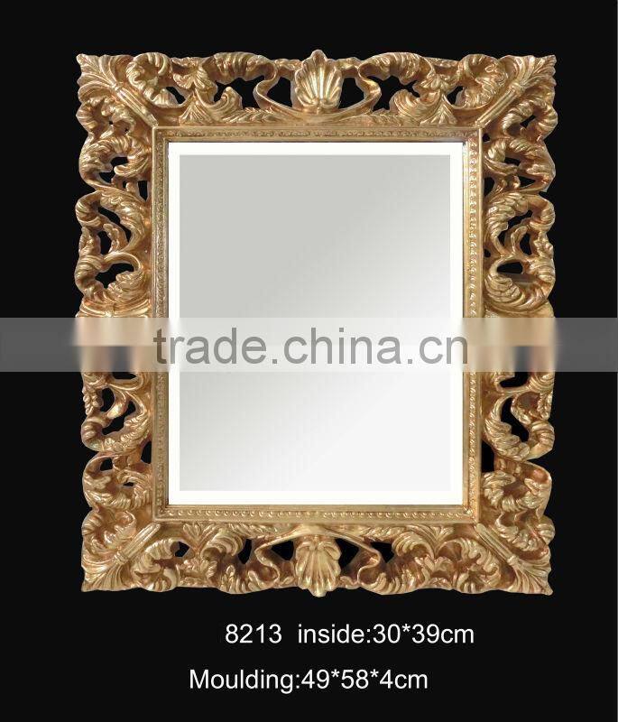 wooden frame mirror with moulding