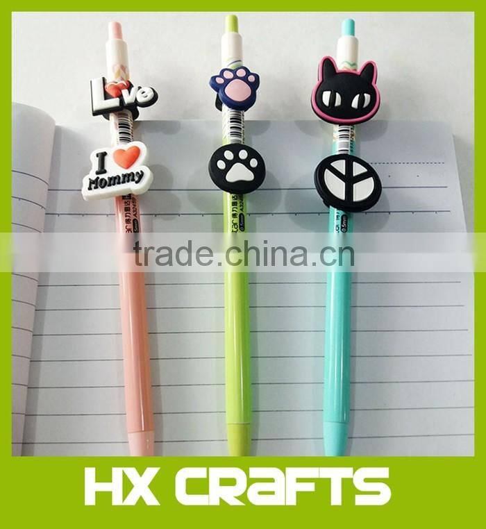 2D/3D Cartoon Characters Soft PVC Rubber pencil tops decoration