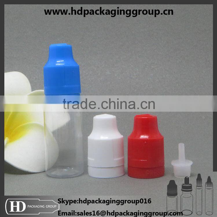 10ml PET e-liquid bottles with tamper and child proof cap