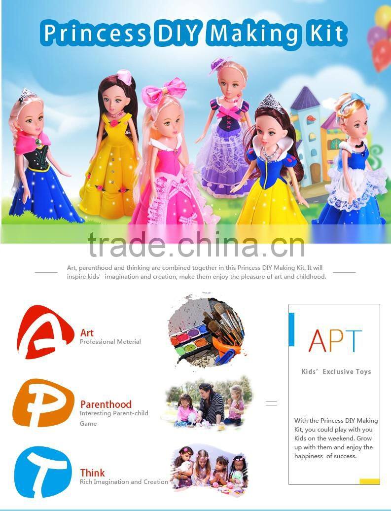2016 New Arrival Kids Toys For Girls Soft Clay DIY Kit/Cinderella