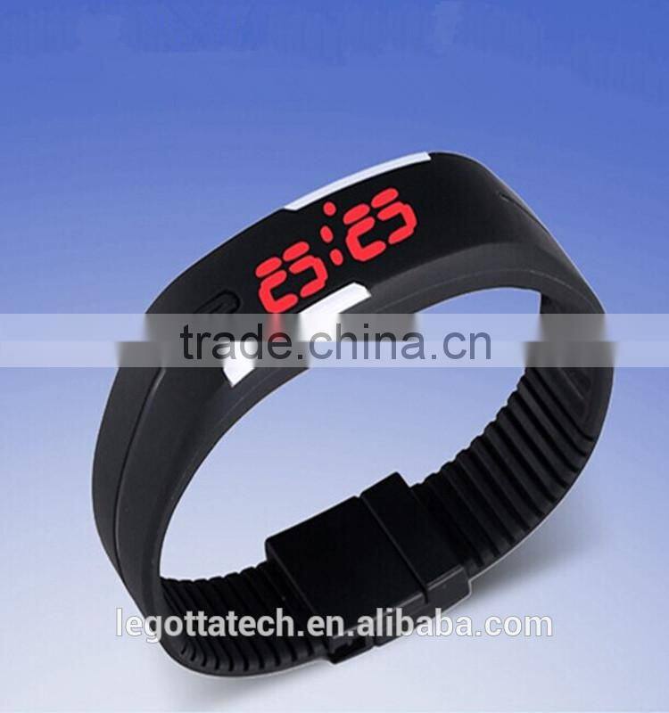 Cheap price wholesale colourful fashional led geneva silicone watch