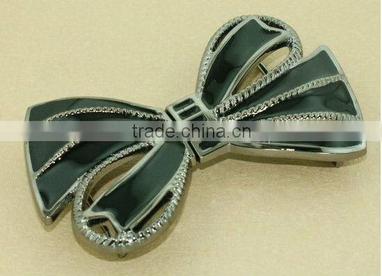 Fancy black bowknot belt buckle parts
