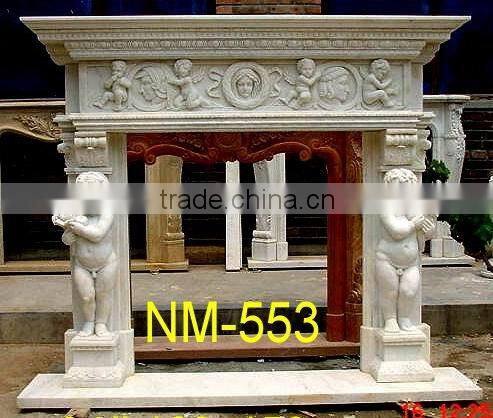 carved marble fireplace mantel