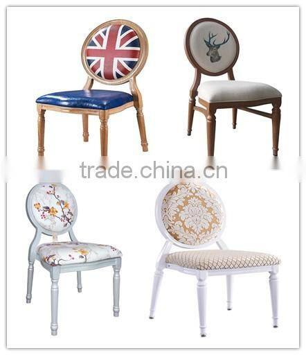 hotsale aluminum round back hotel banquet chair in wood look