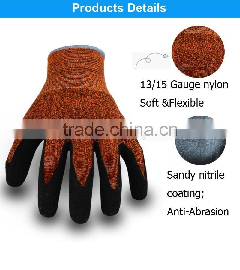 QL super safety service seamless nylon work gloves maxiflex