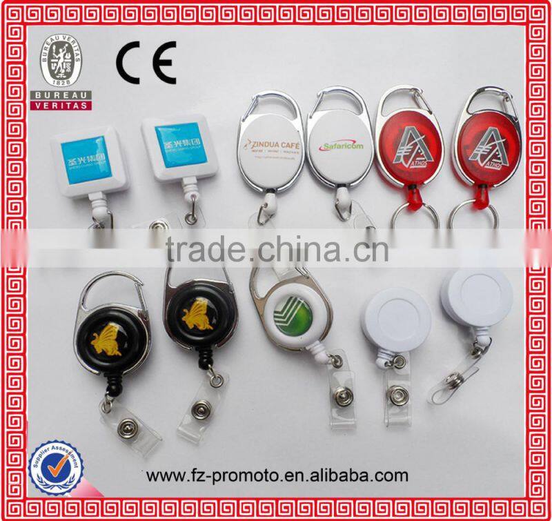 Peach heart shape ABS retractable plastic badge reel