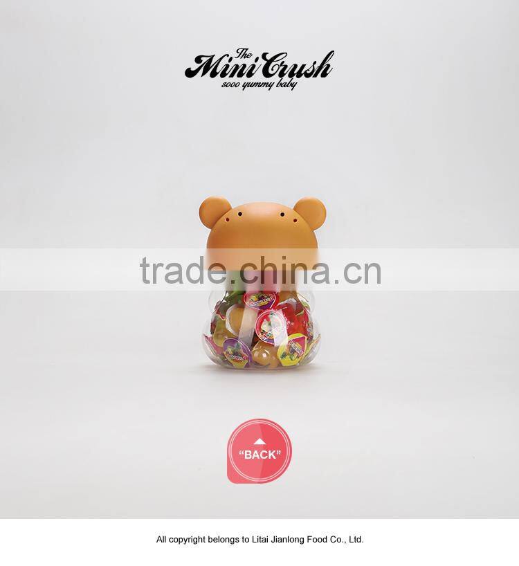 Small plastic candy containers nata de coco confectionery bear cartoon shape jelly candy