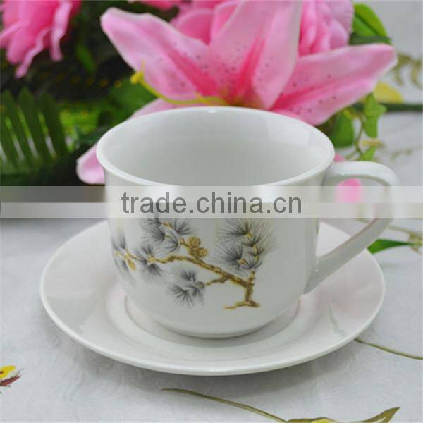 Porcelain antique coffee cup and saucer
