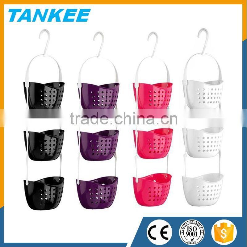 3 Tier Bathroom Shower Caddy Bath Rack Plastic Hanging Over Baskets Unit Shower