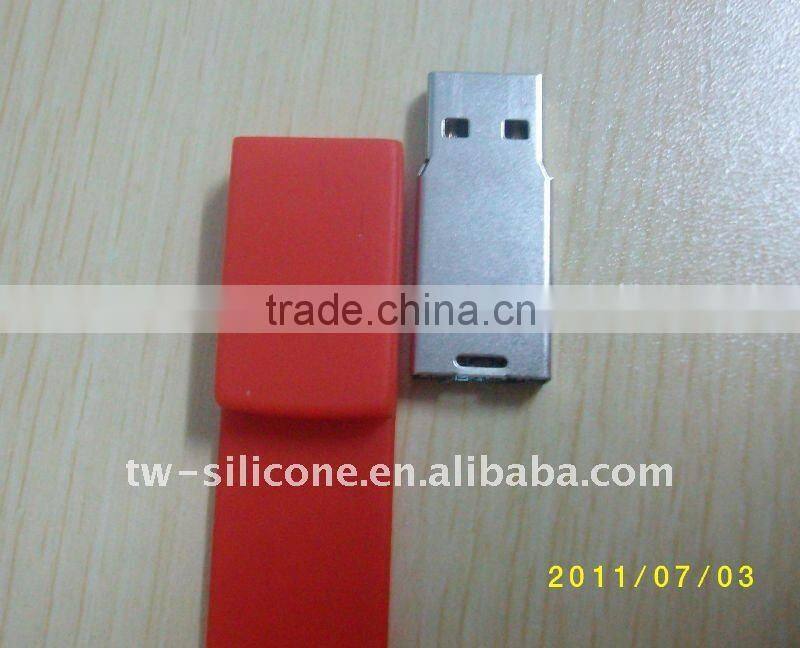 Silicone bracelet USB flash drive with engraved coustom logo