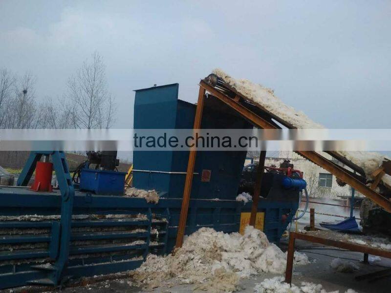 Fiber, mineral wool baler/ baling press machine/ compactor