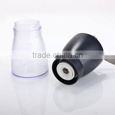 Plastic housing portable coffee mill/grinder, Manual Ceramic Burr Coffee Grinder, Hand-crank Coffee Mill