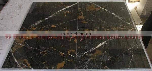 BLACK AND GOLD MICHAELANGELO MARBLE TILES