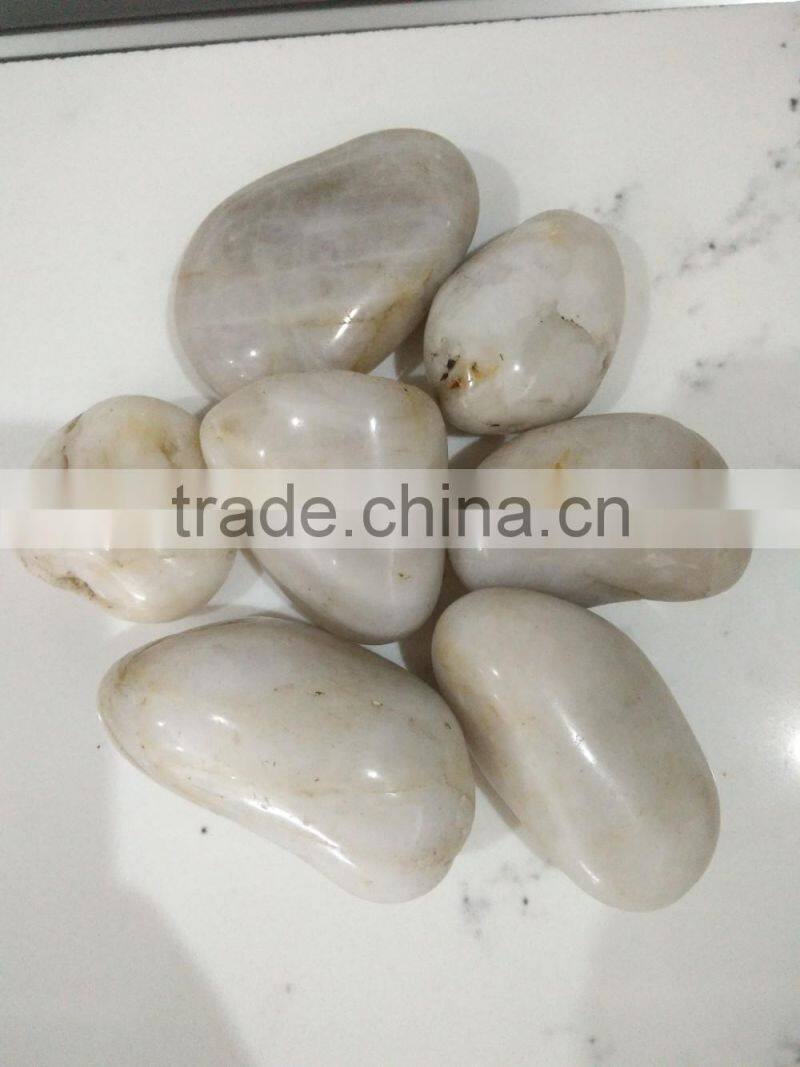 Polished white pebble stone,natural pebble stone