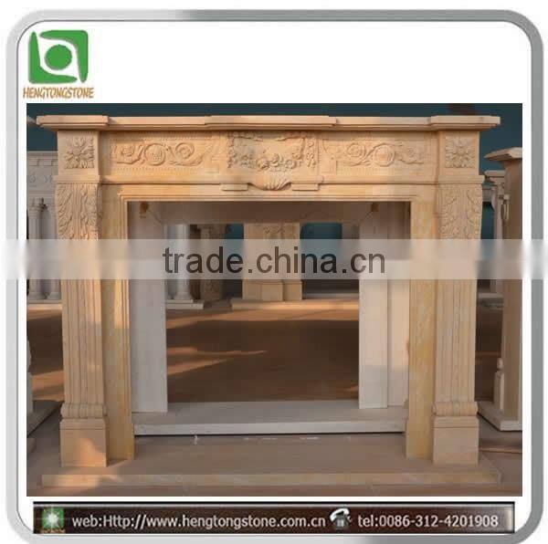 Colored Stone Simple Style Fireplace Mantel