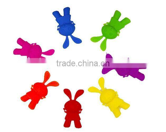 Cute Plastic Chopsticks with Flexible Silicone Rabbit Connector Training Chopsticks For Kids and Adults