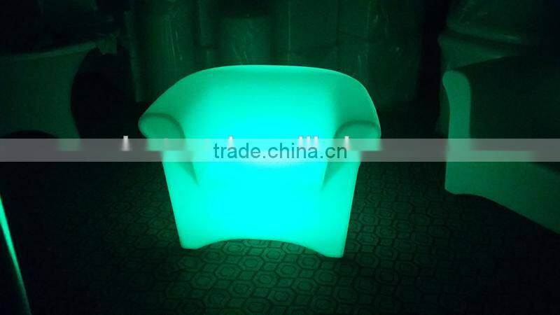 PE LED modern sofa furniture / night club plastic sofa set/ glow led sofa