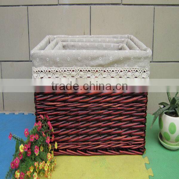 2014 new design natural wicker basket liners with handles