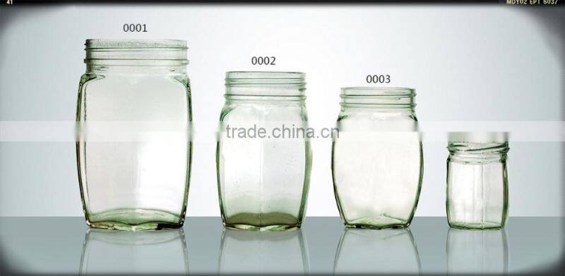 Different size soda-lime glass jar with lid for sale