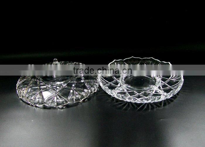Round exquisite glass plate transparent glass fruit plate wholesale
