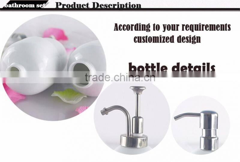 4psc white custom design ceramic bath set, bathroom accessory sanitary set