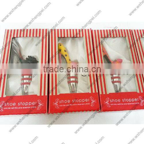 Wedding yellow and black little butterfly knot high-heeled shoes wine stopper