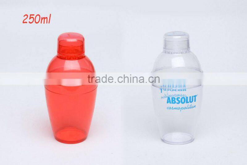 small clear transparent hard Plastic Cocktail shaker
