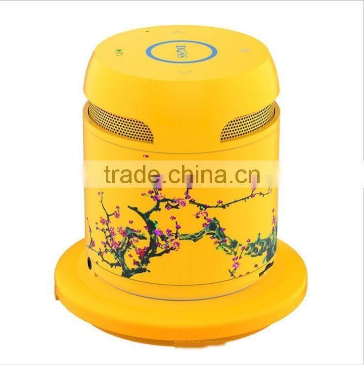 Newest Arrival Ceramic Design Portable Bluetooth Speaker With QI Wireless Charger Bottom/TFCard/Remote Control Bluetooth Speaker