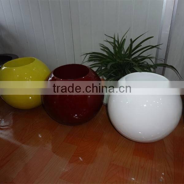 FO-186 Round shape fiberglass flower planter for decor