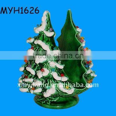 2011 new fashion ceramic Christmas tree napkin holder