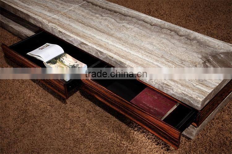modern living room furniture nature marble travertine TV cabinet designs